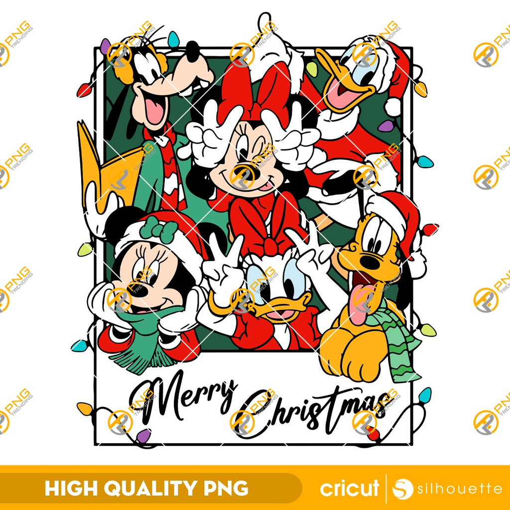 Retro Mickey And Friends Christmas SVG PNG, Vintage Disney Friends Christmas 2024 SVG PNG