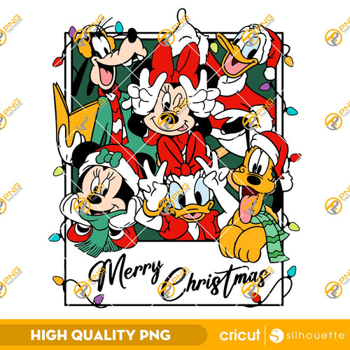 Retro Mickey And Friends Christmas SVG PNG, Vintage Disney Friends Christmas 2024 SVG PNG