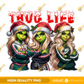 Thug Life Christmas Grinch Ladies PNG, Grinchmas PNG